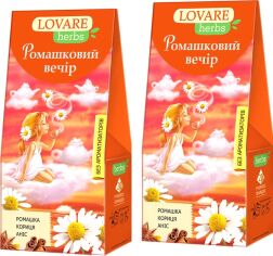 Акція на Упаковка чаю Lovare квіткового зі спеціями Ромашковий вечір 2 пачки по 20 пірамідок від Rozetka