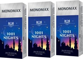 Акція на Упаковка чаю Мономах чорного та зеленого 1001 Nights 3 пачки по 25 пакетиків від Rozetka