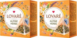 Акція на Упаковка чаю Lovare суміш трав'яного, квіткового та плодово-ягідного Альпійський луг 2 пачки по 15 пірамідок від Rozetka