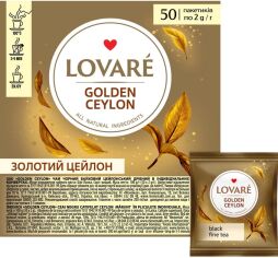 Акція на Чай чорний цейлонський Lovare Golden Ceylon 50 пакетиків в індивідуальних конвертах від Rozetka