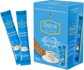 Акція на Кава розчинна декофеїнована Dolce Aroma стік 2 г х  25 шт від Rozetka