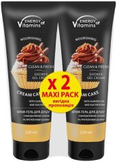 Акція на Упаковка крем-гелю для душу Energy Of Vitamins Cream Cake 230 мл х 2 шт від Rozetka