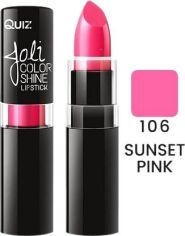 Акция на Помада Quiz Joli Color Shine long lasting lipstick 106 Sunset Pink 4.2 г от Rozetka