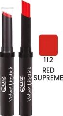Акція на Помада Quiz Velvet long lasting lipstick 112 Red Supreme 3 г від Rozetka
