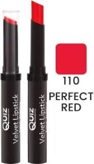 Акция на Помада Quiz Velvet long lasting lipstick 110 Perfect Red 3 г от Rozetka