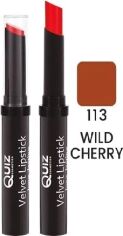 Акція на Помада Quiz Velvet long lasting lipstick 113 Wild Cherry 3 г від Rozetka