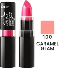 Акция на Помада Quiz Joli Color Shine long lasting lipstick 100 Caramel Glam 4.2 г от Rozetka