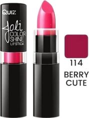 Акція на Помада Quiz Joli Color Shine long lasting lipstick 114 Berry Cute 4.2 г від Rozetka