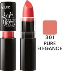 Акция на Помада Quiz Joli Color Matte long lasting lipstick Матова 301 Pure Elegance 4.2 г от Rozetka