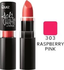 Акция на Помада Quiz Joli Color Matte long lasting lipstick Матова 303 Rasberry Pink 4.2 г от Rozetka