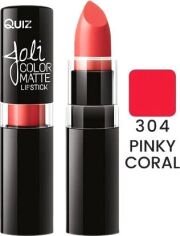 Акция на Помада Quiz Joli Color Matte long lasting lipstick Матова 304 Pinky Coral 4.2 г от Rozetka
