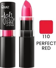 Акція на Помада Quiz Joli Color Shine long lasting lipstick 110 Perfect Red 4.2 г від Rozetka