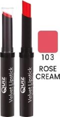 Акція на Помада Quiz Velvet long lasting lipstick 103 Rose Cream 3 г від Rozetka
