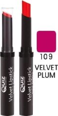 Акція на Помада Quiz Velvet long lasting lipstick 109 Velvet Plum 3 г від Rozetka