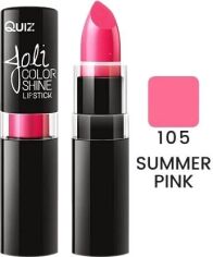 Акція на Помада Quiz Joli Color Shine long lasting lipstick 105 SummerPink 4.2 г від Rozetka