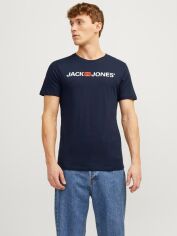 Акція на Футболка бавовняна довга чоловіча Jack & Jones 12137126-62038 2XL Navy Blazer від Rozetka