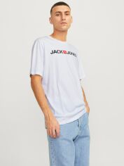 Акція на Футболка бавовняна довга чоловіча Jack & Jones 12137126-13 M White від Rozetka
