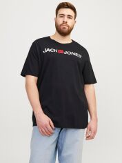 Акція на Футболка бавовняна довга чоловіча Jack & Jones 12184987 4XL Чорна від Rozetka