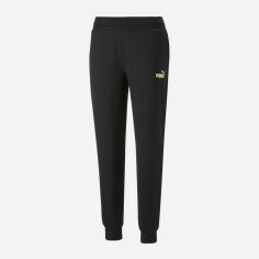 Акция на Спортивні штани теплі на флісі жіночі Puma Ess+ Metallic Pants Fl 849959-01 XL Чорні от Rozetka
