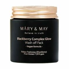 Акція на Антиоксидантна глиняна маска для обличчя Mary & May Blackberry Complex Glow Wash Off Mask з ожиною, 125 г від Eva