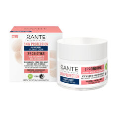 Акция на Нічний біокрем для обличчя Sante Skin Protection Overnight Cream для сухої та чутливої шкіри обличчя, з пробіотиками, 50 мл от Eva