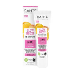 Акція на Вітамінний біокрем для обличчя Sante Glow Boost 3 In 1 Vitamin Cream з фруктовими АНА-кислотами, 30 мл від Eva
