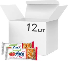 Акція на Упаковка батончиків-мюслі Fitto Light з ягодами полуниці 12 шт від Rozetka