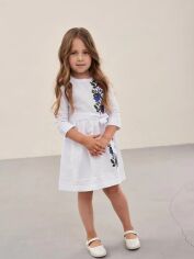 Акция на Дитяча сукня-вишиванка для дівчинки MEREZHKA Мальва ksd067 116-122 см Біла от Rozetka