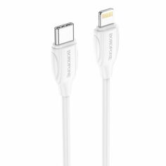 Акція на Borofone Cable USB-C to Lightning 2m White (BX19) від Y.UA