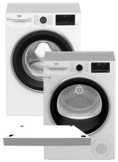 Акція на Пральна машина BEKO B5WFU58436W + Планка з\'єднувальна BEKO PSK + Сушильна машина Beko B5T68243 (комплект) від Rozetka