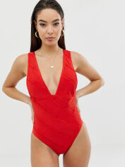 Акція на Суцільний купальник жіночий ASOS GD-00017903 34 Червоний від Rozetka