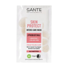 Акція на Заспокійлива біомаска для обличчя Sante Skin Protection Instant Soothing Facial Mask для сухої та чутливої шкіри обличчя, з керамідами, 2*4 мл від Eva