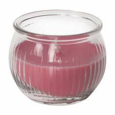 Акція на Ароматична свічка в склі Bispol Scented Candle Pink Flowers Рожеві квіти, 80 г (sn69-367) від Eva