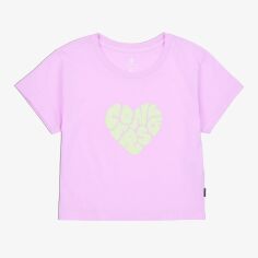 Акція на Футболка бавовняна жіноча Converse Colorful Heart Tee Stardust Lilac 10026369-523 XXS Лілова від Rozetka