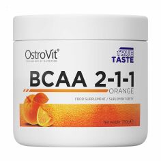 Акція на Амінокислота OstroVit BCAA 2-1-1 в порошку, зі смаком апельсину, 200 г від Eva