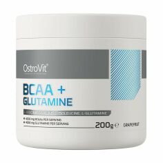 Акція на Амінокислота BCAA + L-Глютамін OstroVit BCAA + Glutamine в порошку, зі смаком грейпфруту, 200 г від Eva