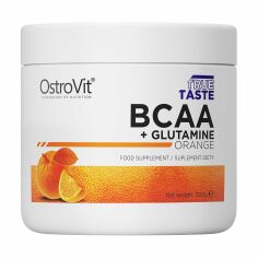 Акція на Амінокислоти BCAA + L-Глютамін OstroVit BCAA + Glutamine зі смаком апельсину, в порошку, 200 г від Eva