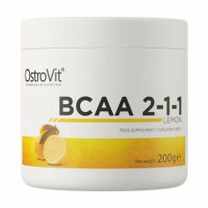 Акція на Амінокислота OstroVit BCAA 2-1-1 в порошку, зі смаком лимону, 200 г від Eva