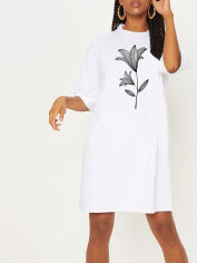 Акция на Плаття-футболка коротке літнє жіноче Love&Live Sprig of black lily LLP04765 M-L Біле от Rozetka