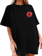 Акція на Плаття-футболка коротке літнє жіноче Love&Live Abstract Floral LLP04768 M-L Чорне від Rozetka