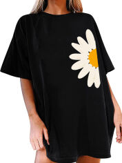 Акція на Плаття-футболка коротке літнє жіноче Love&Live Half a chamomile LLP04770 M-L Чорне від Rozetka