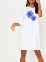 Акция на Плаття-футболка коротке літнє великого розміру жіноче Love&Live Chintz Floral LLP04761 XL-XXL Біле от Rozetka