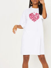 Акция на Плаття-футболка коротке літнє жіноче Love&Live Lush Bloom Heart LLP04764 M-L Біле от Rozetka