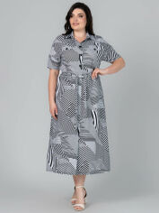 Акция на Плаття-сорочка міді літнє жіноче All Posa Севілья 101991 50 Чорне з білим от Rozetka