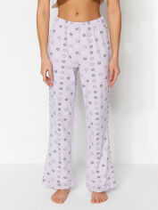 Акція на Піжамні штани великих розмірів бавовняні жіночі Trendyol THMSS23PJ00003 2XL Фіолетові від Rozetka