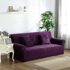 Акція на Чехол на диван микрофибра Homytex фиолетовый 145х185 см від Podushka