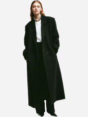 Акция на Пальто довге жіноче H&M 271198638 XL Чорне от Rozetka