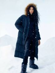 Акция на Куртка зимова довга жіноча H&M 061126315 M Чорна от Rozetka