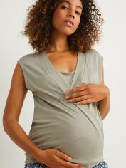 Акція на Блузка для вагітних жіноча C&A GD-00076546 S Сіра з м'ятним від Rozetka
