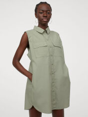 Акция на Плаття-сорочка коротке літнє жіноче H&M XAZ443831ONWA S Блідо-зелене от Rozetka
